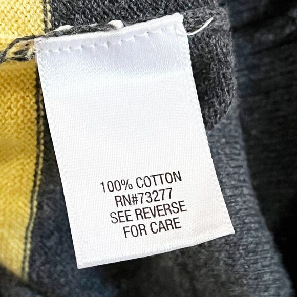 Croft & Barrow Yellow‎ and Gray Color Block Stripe Sweater Size Large - Picture 7 of 7